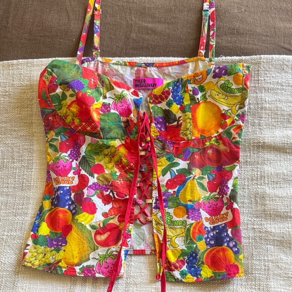 Tyler McGillivary Colorful Fruit Print Top